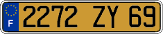 French license plate, FNI