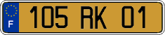 French license plate, FNI