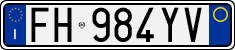 License plate of Italy, Cars (1994 year series)