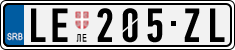 License plate of Serbia, Cars