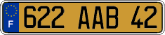 French license plate, FNI