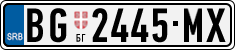 License plate of Serbia, Cars