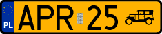 License plates of Poland, Oldtimers