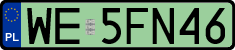 License plates of Poland, Electric vehicles