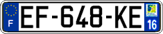 French license plate, SIV (ordinary)