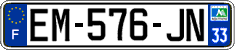 French license plate, SIV (ordinary)