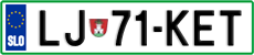 License plate of Slovenia, Cars