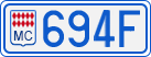 License plate of Monaco, Cars