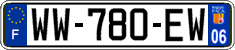 French license plate, SIV (temporary)