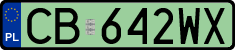 License plates of Poland, Electric vehicles
