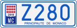 License plate of Monaco, Cars