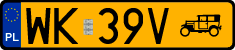 License plates of Poland, Oldtimers