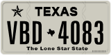 Texas, Regular plates (2012) (АBC-1234)