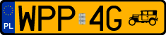 License plates of Poland, Oldtimers
