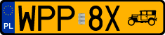License plates of Poland, Oldtimers
