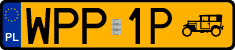 License plates of Poland, Oldtimers