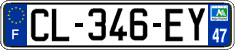 French license plate, SIV (ordinary)