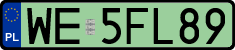 License plates of Poland, Electric vehicles