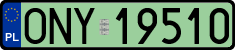 License plates of Poland, Electric vehicles