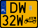 License plates of Poland, Oldtimers