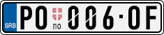 License plate of Serbia, Cars