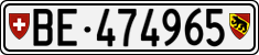 License plate of Switzerland, Cars