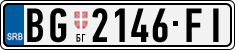 License plate of Serbia, Cars