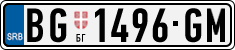 License plate of Serbia, Cars