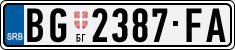 License plate of Serbia, Cars