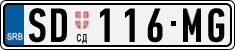 License plate of Serbia, Cars