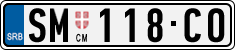 License plate of Serbia, Cars