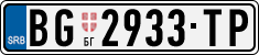 License plate of Serbia, Cars