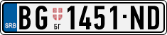 License plate of Serbia, Cars