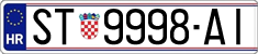 License plate of Croatia, Regular plates