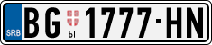 License plate of Serbia, Cars