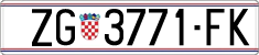 License plate of Croatia, Regular plates