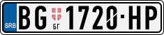 License plate of Serbia, Cars