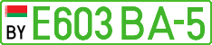 License plate Belarus, Electric vehicles (cars)