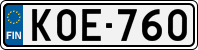 License plate of Finland, Cars