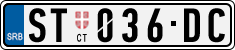License plate of Serbia, Cars