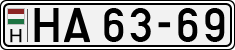 license plates of Hungary, Army (1990)