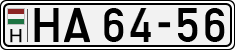 license plates of Hungary, Army (1990)