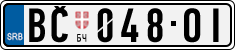 License plate of Serbia, Cars