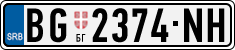 License plate of Serbia, Cars