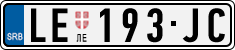 License plate of Serbia, Cars