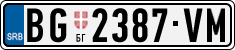License plate of Serbia, Cars