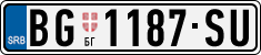 License plate of Serbia, Cars