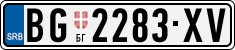 License plate of Serbia, Cars