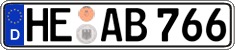 German license plate, Regular plates