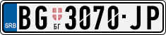 License plate of Serbia, Cars